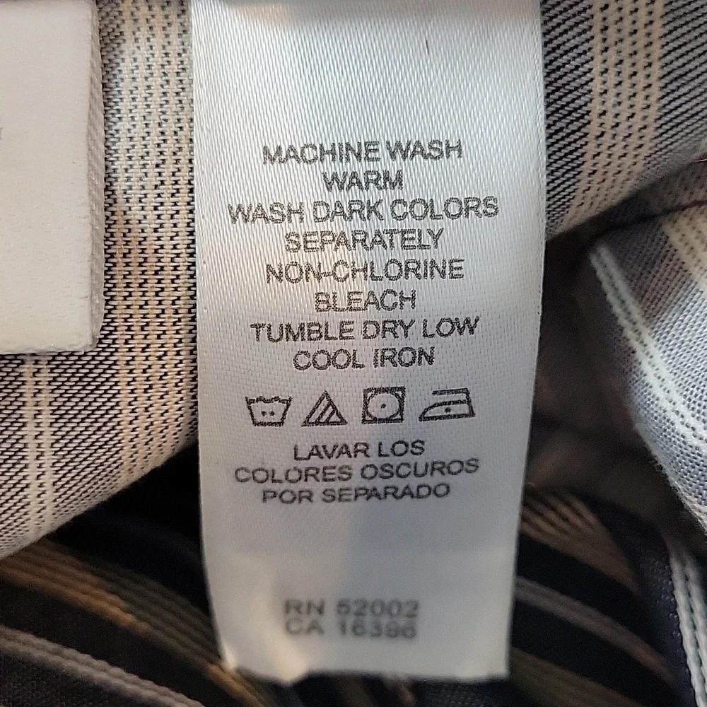 Liz Claiborne button front  chevron stripe blouse